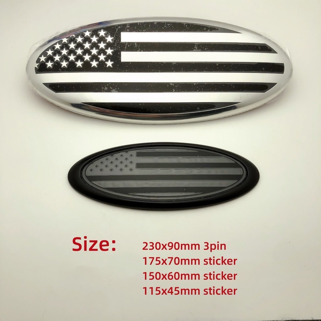 1 ชิ้น/เซ็ตรถด้านหลังกระจังหน้าอเมริกันธงสติกเกอร์ Fit ForF0cus Hood Badge F150 F250 Explorer EcoSpo