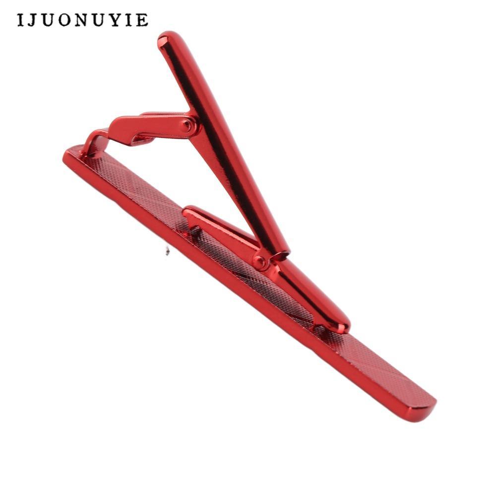IJUONUYIE Tie Clip, Gold Copper Mens Tie Clip, Tie Clip เส้นแนวทแยง Sleek Tie Bar Clip Anniversary