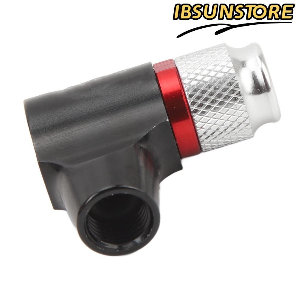 IBSUNSTORE จักรยาน CO2 Inflator, สีดําอลูมิเนียม CO2 จักรยานยาง Inflator, แขนโฟม Presta และ Schrader