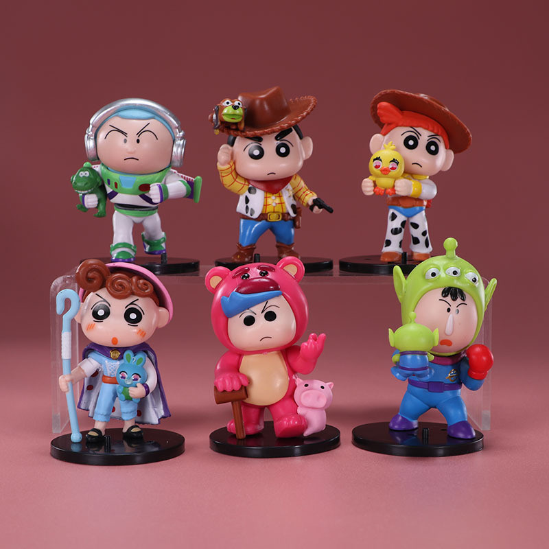 6 ชิ้น/เซ็ต 7-8 ซม.การ์ตูนอะนิเมะ Toy Story คอสเพลย์รุ่น Q ตุ๊กตา Buzz Lightyear Woody Jessie Bo Pee