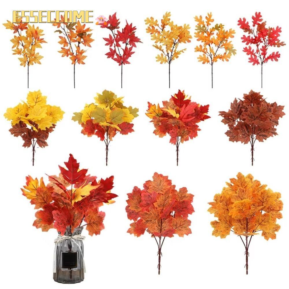 ESSECCOME 2PCS ประดิษฐ์ Maple Leaf, Fallen สไตล์ Maple Leaf Shape ฤดูใบไม้ร่วง Fallen Decor,ธรรมชาติ
