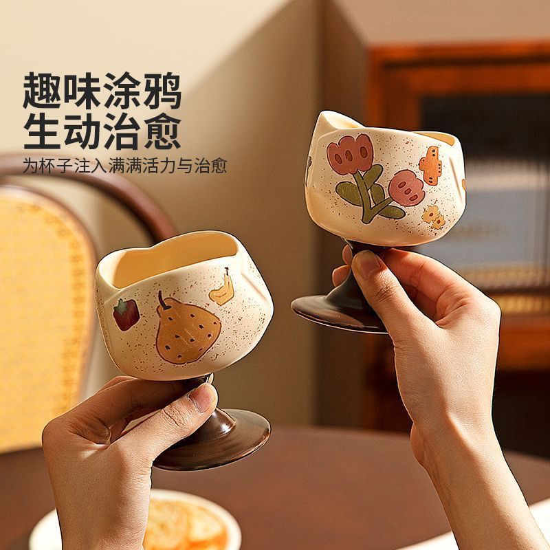 Ceramic mugs, tall glasses, stylish home-use drinking cups, cute dessert wine glasses, coffee cups