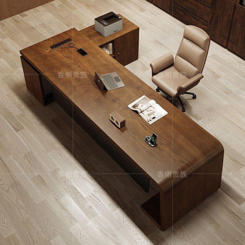 Solid wood executive desk, walnut wood executive desk, large CEO desk, office desk