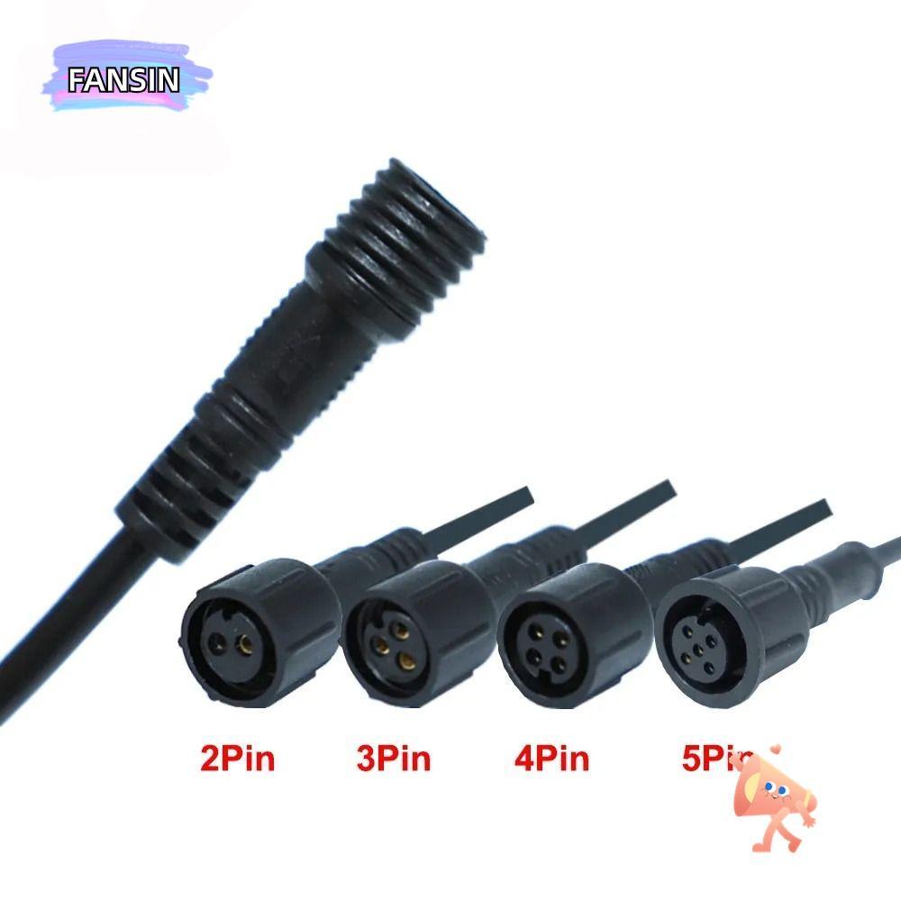 FANSIN 2Pin 3Pin 4Pin แจ็ค, IP67 สายสีดําชายหญิง LED Connector, 2Pin 3Pin 4Pin 20 ซม.สาย LED Connect