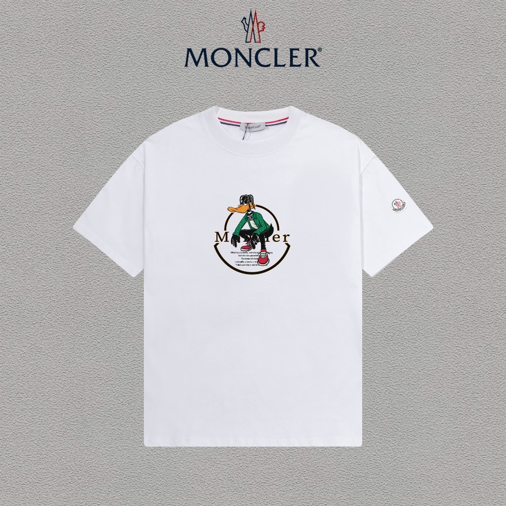 Moncler/Mengkou/2026 คลาสสิกรอบคอแขนสั้นเสื้อยืดผู้ชายผู้หญิงสไตล์ Breathable Counter Synchronizatio