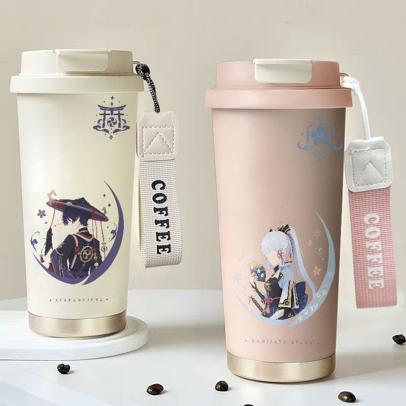 Genshin Impact/Sacramouche/Ayaka/Sacramouche Kamisato Ayaka Thermo Cup พร้อมตัวเลือกดื่มคู่ Genshin 