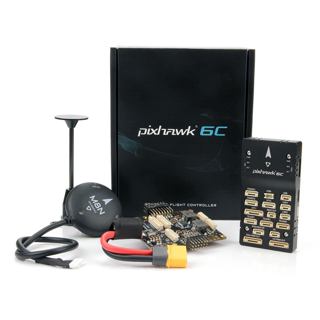 Holybro Pixhawk 6C ควบคุมการบินสี่แกนหลายแกนปีกคงที่ PX4 PIX4 Pixhawk4 อัพเกรดเปิดแหล่ง, M10/M9N GPS