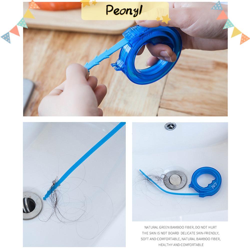 PEONY Drain Snake Auger, ABS Blue Drain Hair Remover, ความหนาทนทาน 1.5 ซม. เครื่องมือทําความสะอาดท่อ