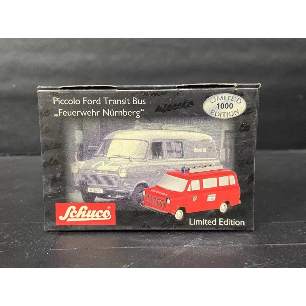 [คลังสินค้าพร้อม] schuco schuco 1/87 Ford bus Ford Transit bus Fire Truck Red Alloy Car Model piccol