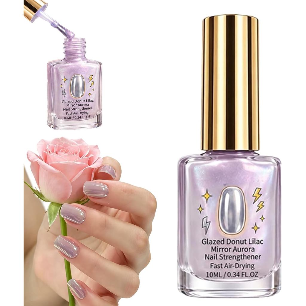 Lilac Glossy Mirror Nail Strengthener,1 PC