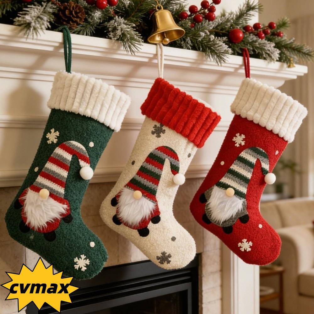 CYMX Christmas Stocking ตกแต่ง, Faceless Rudolph Plush ผ้า Plush Christmas Stocking, 40x26 ซม.แขวนห่