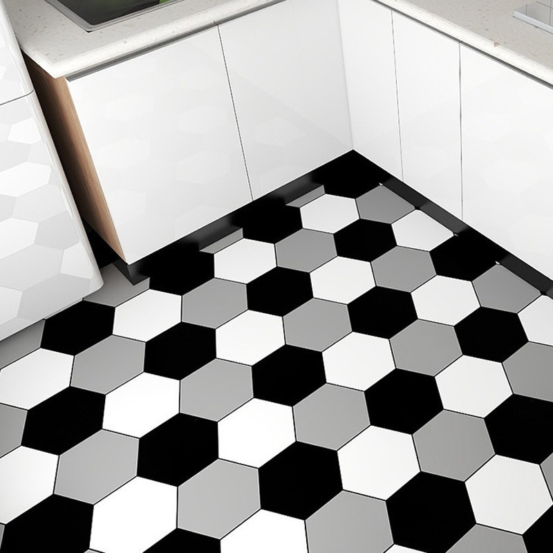 Waterproof PVC Self Adhesive Floor Sticker Kitchen Stickers Oil-proof Floor Tile Mat Decoration