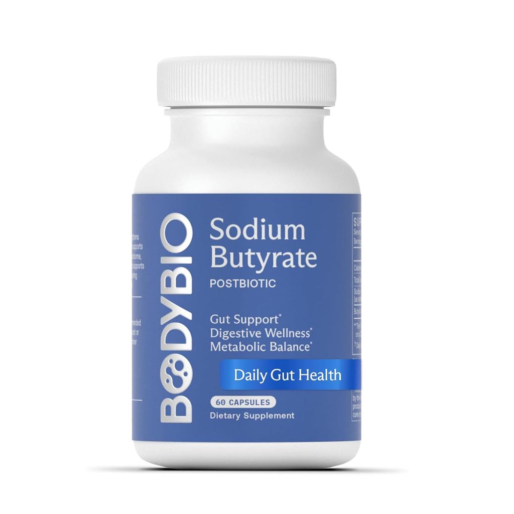 BodyBio Butyrate with Sodium - รองรับทางเดินอาหารเพื่อสุขภาพ, Gut & Microbiome - เพิ่มการผลิต Leptin