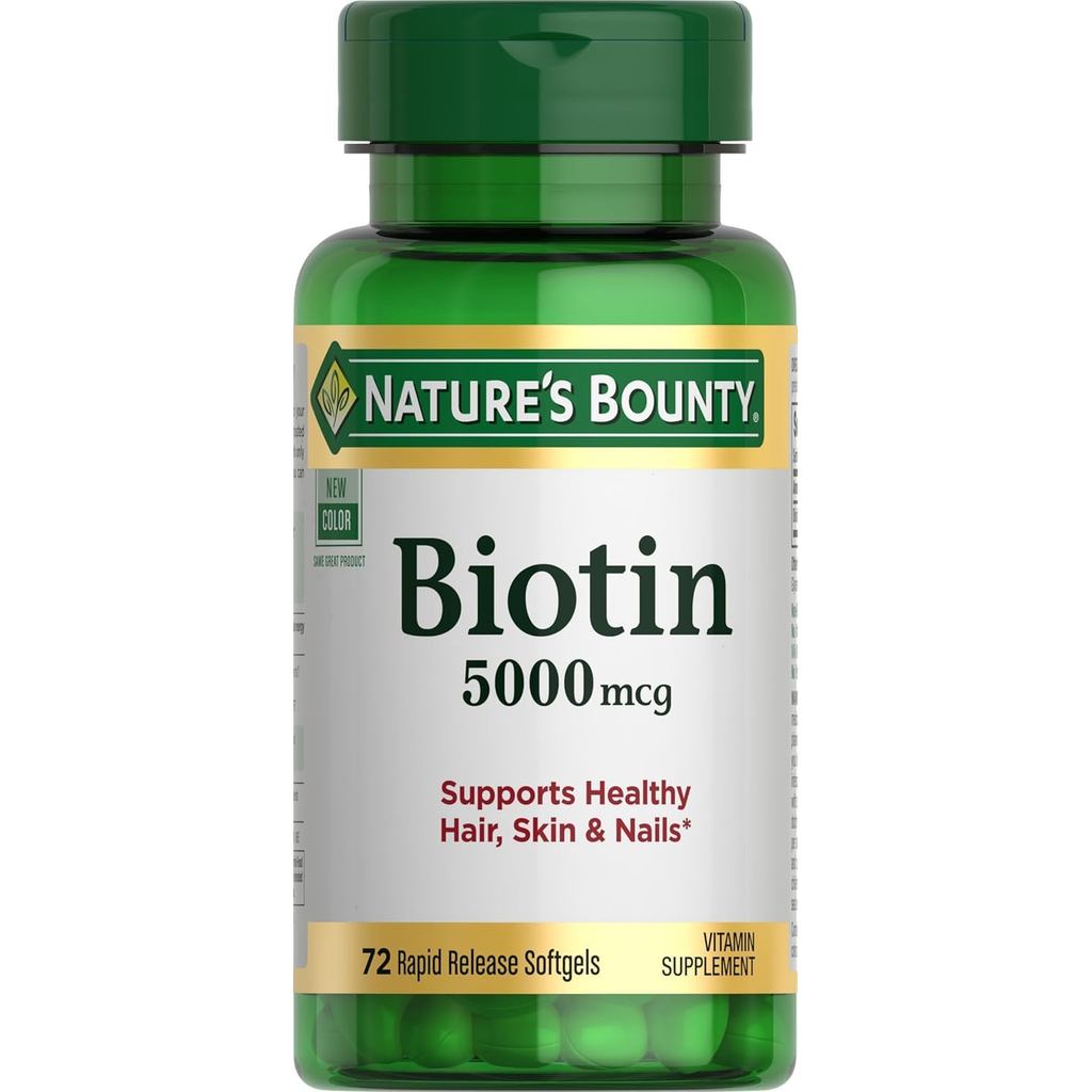 Natures Bounty Natures Bounty Biotin 5,000 ไมโครกรัม 72 แคปซูล