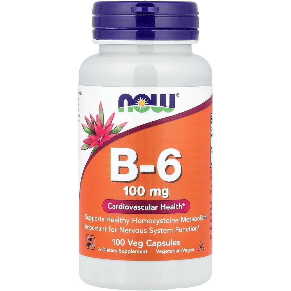 Now Foods B-6 100มก. 100 แคปซูล (บรรจุอาจอารี)