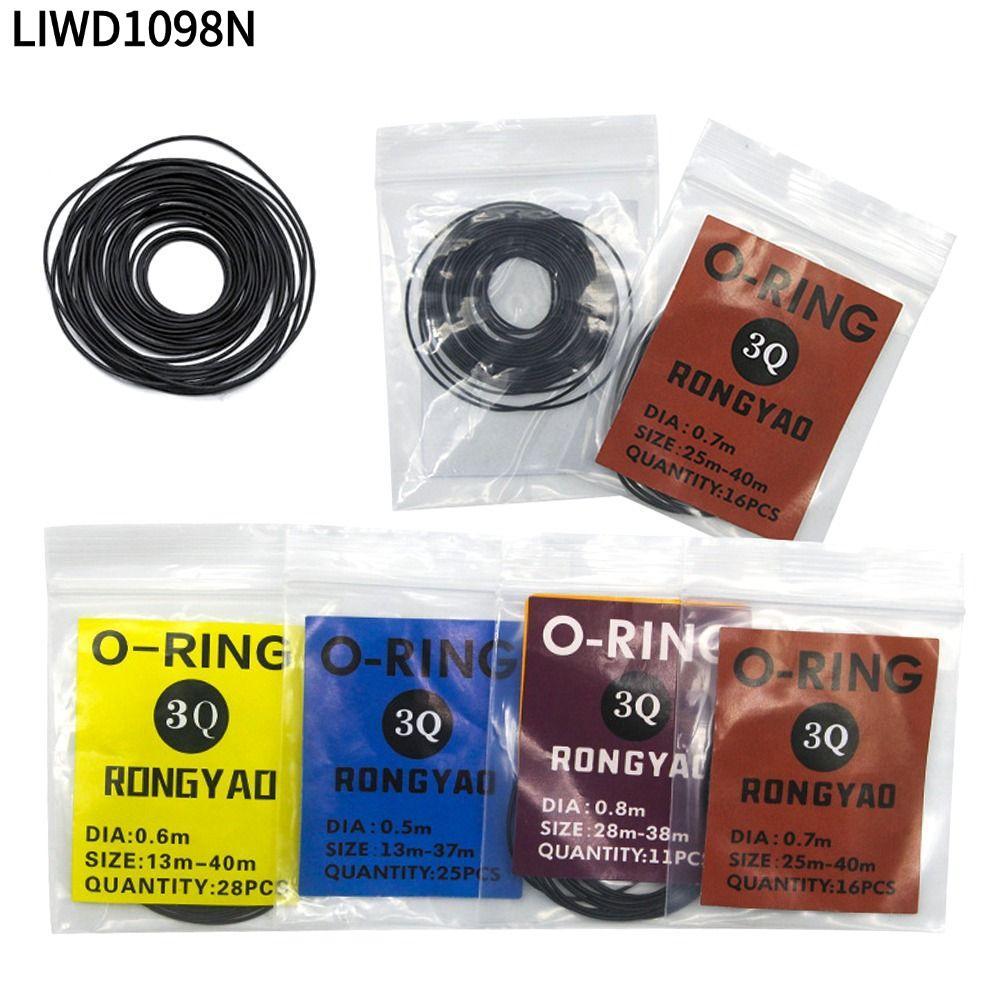 LIWD1098N 1Pack ปะเก็นนาฬิกา,กันน้ําซ่อมเครื่องมือยาง O-Ring, 0.5/0.6/0.7/0.8 มม.ยาง O-Ring ปะเก็นสํ