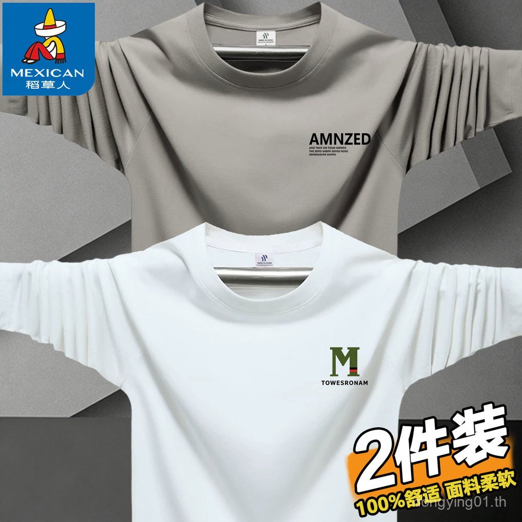หุ่นไล่กาแขนยาวเสื้อยืดบางเสื้อกันหนาวผู้ชายรูปแบบใหม่ จุดต่ําสุด เสื้อรอบคออินเทรนด์หลวมด้านบน LQD7