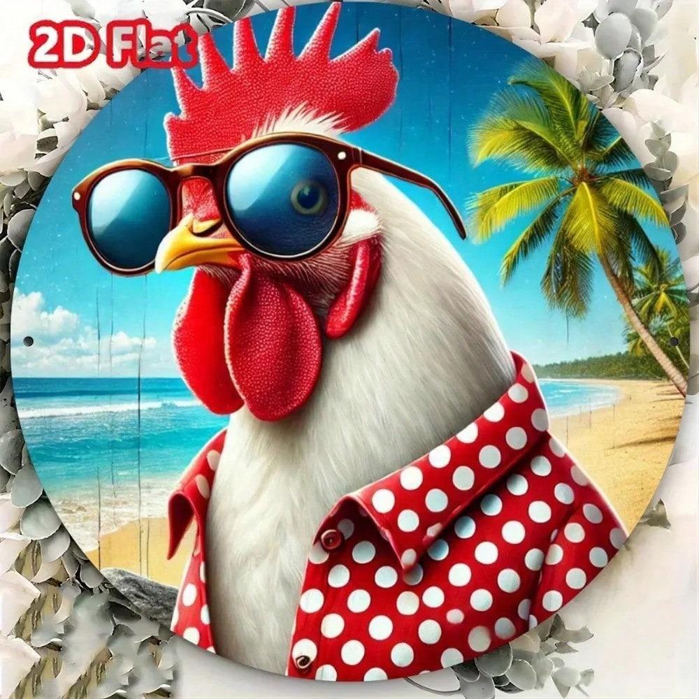 HELLOYOUNG Metal Wall Art Chicken Decor for Kitchen Bedroom