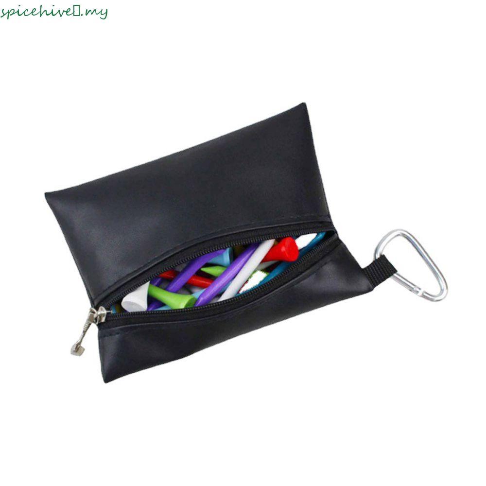สเปซไฮ​ Golf Tee Storage Bag Leather Portable Golf Ball Tee Storage Pouch Golf Accessories For Golfe