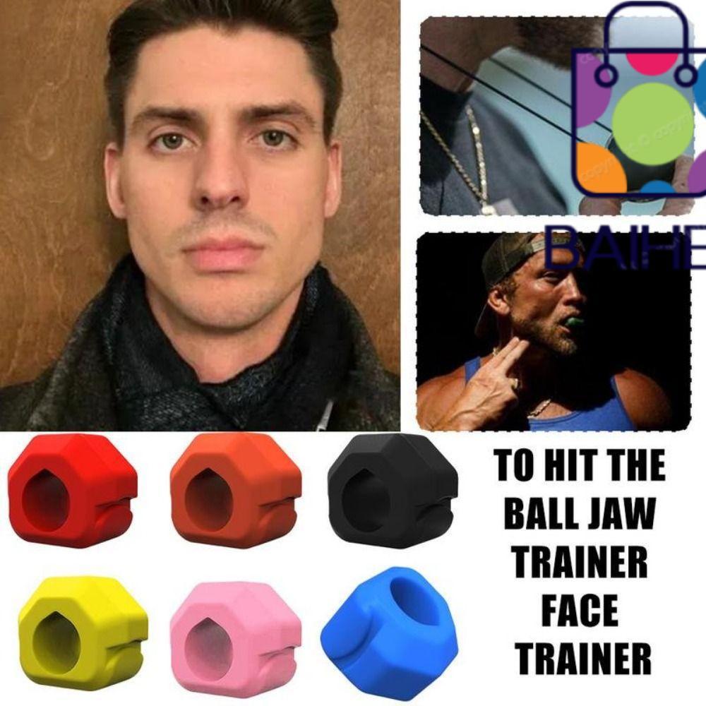 BAIHEE Jawline Exerciser, Gum เม็ด BPA ฟรี Jaw Trainer, Anti-stress Exerciser Shaper ซิลิโคนนวด Ball