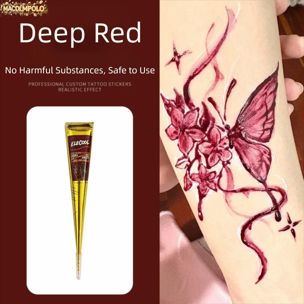DESERT Henna Paste Cone, Easy-To-Use Black Brown Henna Tattoo Cream, Henna Cream กึ่งถาวรชั่วคราว Me