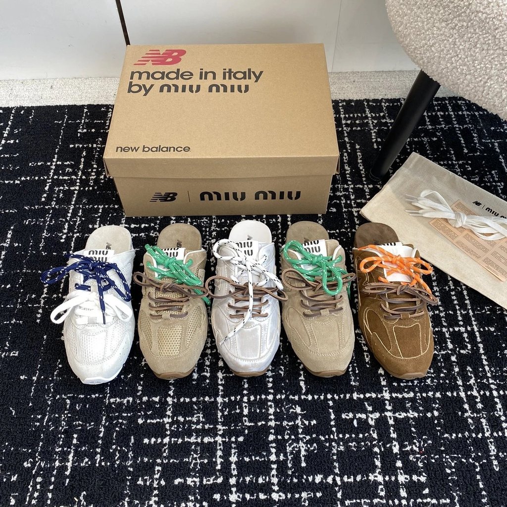 Mius Half Slippers ใหม่ Balanc530 Joint สไตล์คู่รองเท้าผ้าใบครึ่งรองเท้าแตะสไตล์หญิง mius Joint nb53