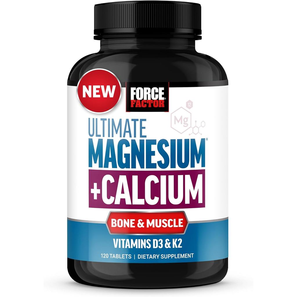 Force Factor Ultimate Magnesium Glycinate พร้อมแคลเซียมและวิตามิน D3 & K2