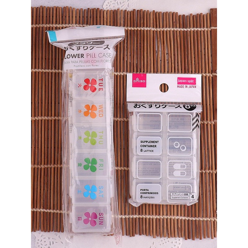 กล่องใส่ยาแบบพกพา Daiso Japan Daiso แบบพกพาหลายช่อง