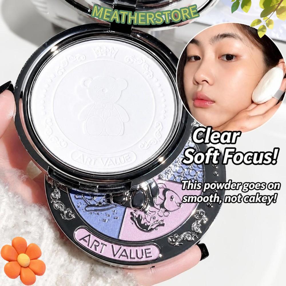 KEATHS Pressed Powder, Matte Oil Control Setting Powder, Natural Waterproof Pearlescent Texture Long