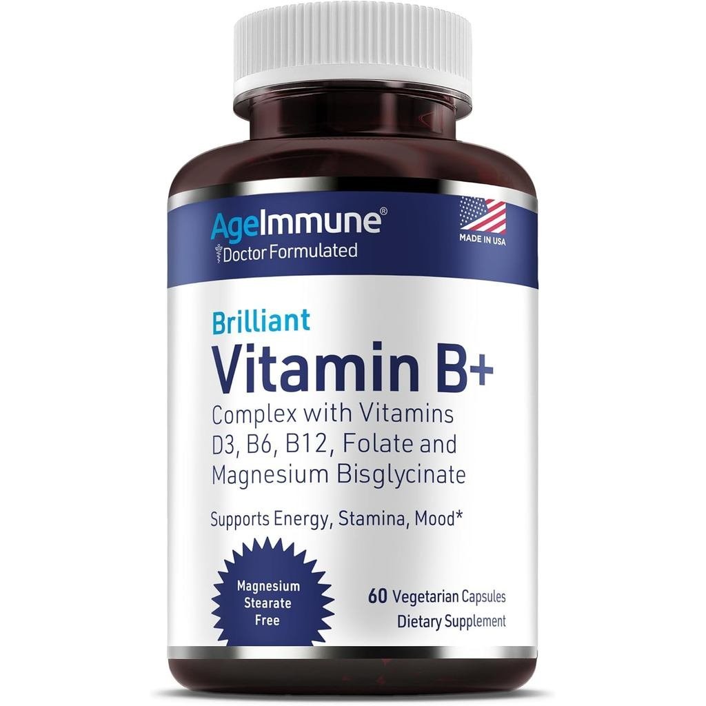 วิตามินบีคอมเพล็กซ์ มีวิตามินบี6 20มก., D3 1,000IU, Magnesium Arbien Diglycinate 260มก., Methyl B12 
