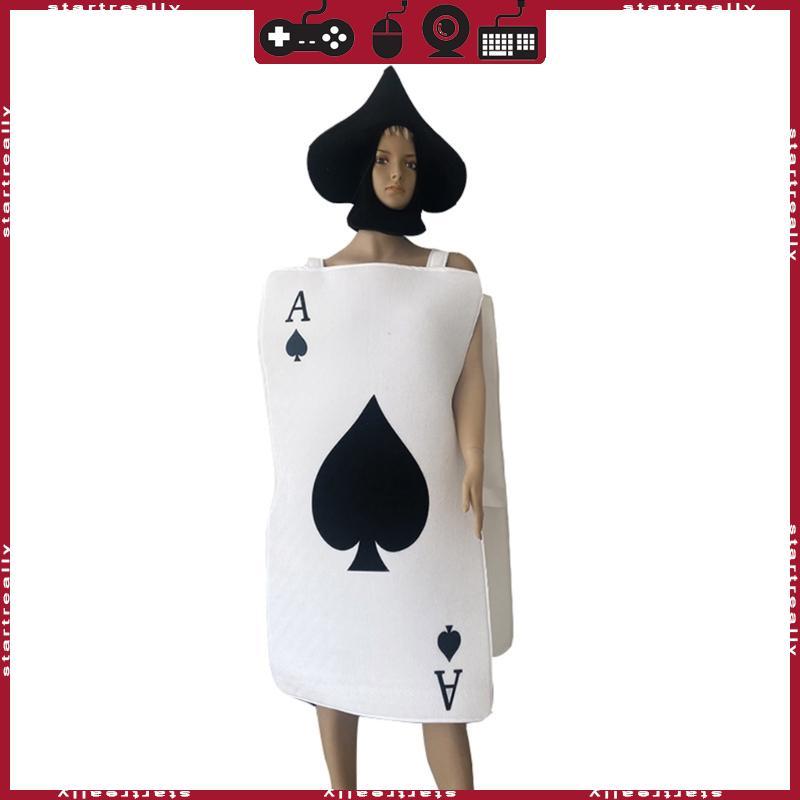 ชุดเครื่องแต่งกาย ST of Spades พร้อมชุดหมวก Spades Halloween Fancy-Dress