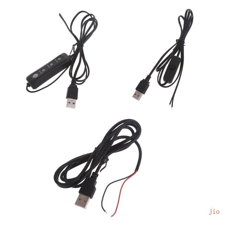 Jio USB DIY การบัดกรีสายไฟ 5V สายต่อ USB พร้อมสวิตช์สําหรับ 5V ไฟ LED แฟนกล้อง
