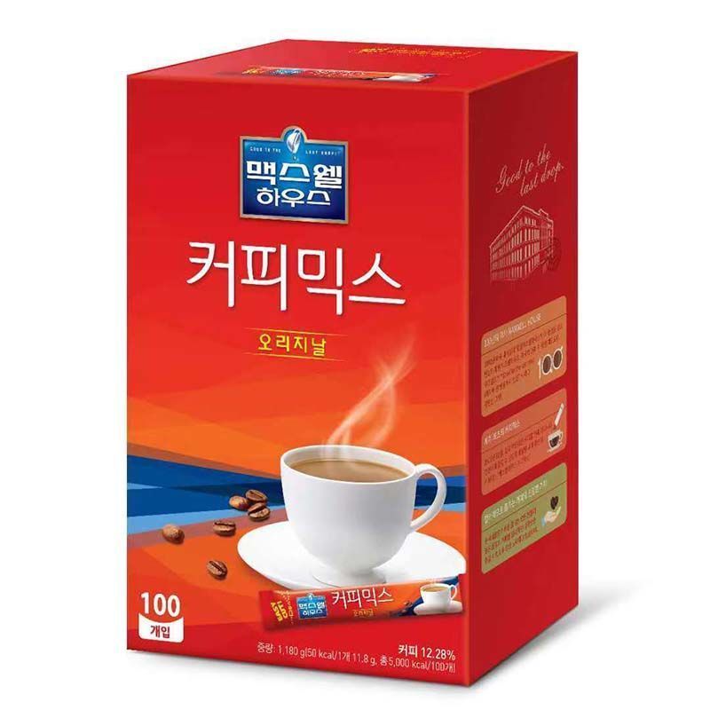 เกาหลีนําเข้าถุงยาวเดิม Maxwell Maxwell Original Maxwell Coffee Instant Three-in-One 100 บาร์ 9.9