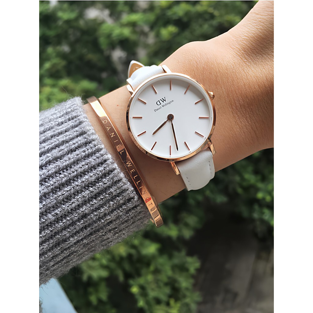 นาฬิกาเด็กผู้หญิง นาฬิกา ผู้ชาย seiko ของแทั สายนาฬิกาข้อมือหนังแท้เหมาะสำหรับ DW สายนาฬิกาข้อมือผู้
