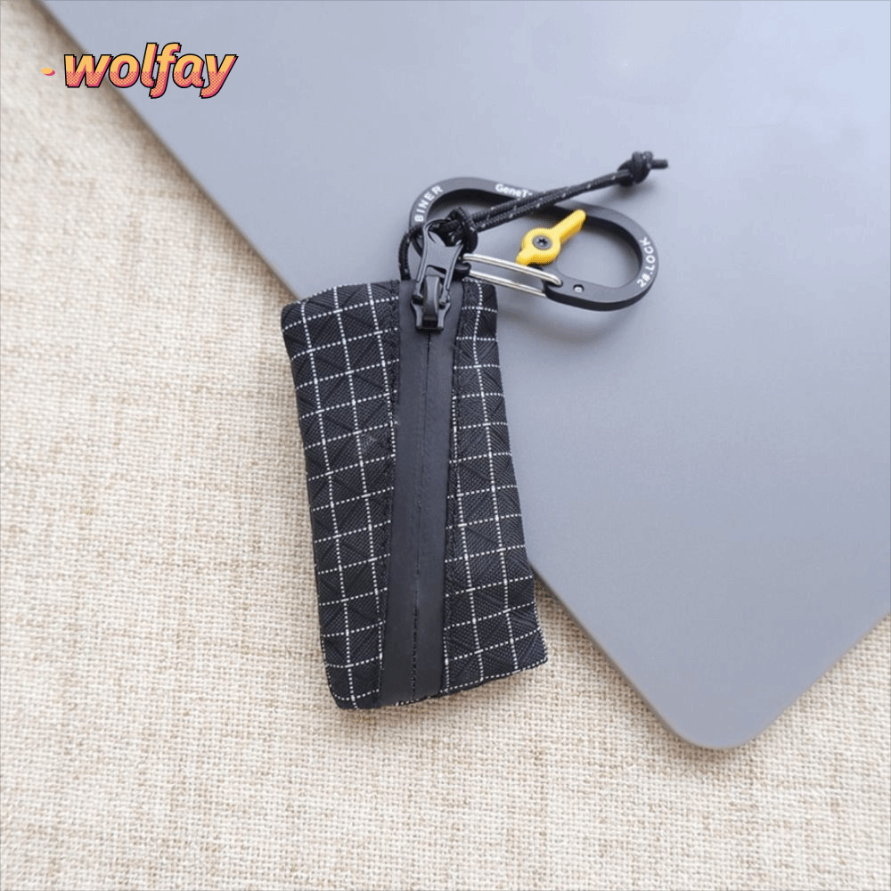 YOLANDA Trail Coin Pouch, Ultralight 5.8g EDC Holder Ultralight Coin Pouch, Portable D-Ring Mini Siz