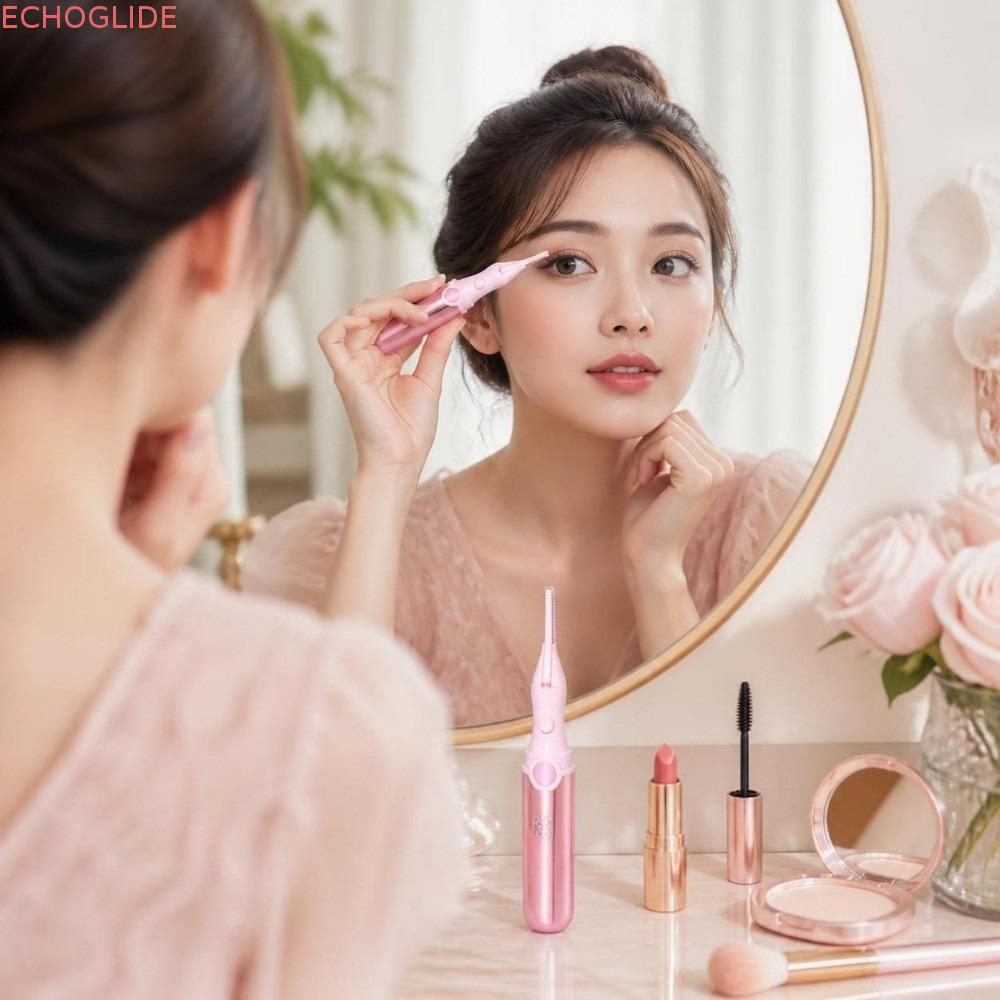 ECHOGLIDE ที่ดัดขนตาไฟฟ้า, Bezel-free Fast ความร้อนอุ่น Eyelash Curler, ของขวัญ 3 โหมด USB ชาร์จมุมก