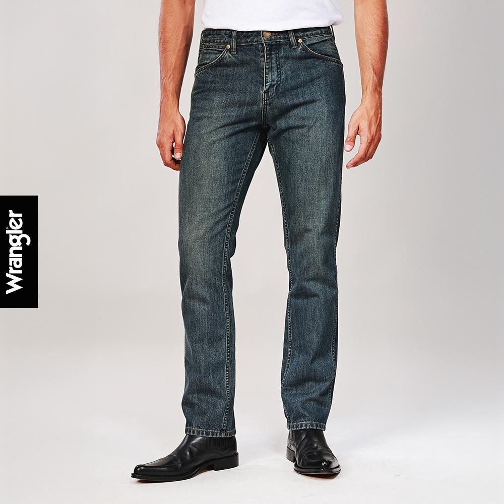 WRANGLER กางเกงยีนส์ผู้ชาย คอลเลคชั่น Wrangler Legends เอวกลาง ทรงตรง รุ่น WR S126MGREN04 สียีนส์เข้ม