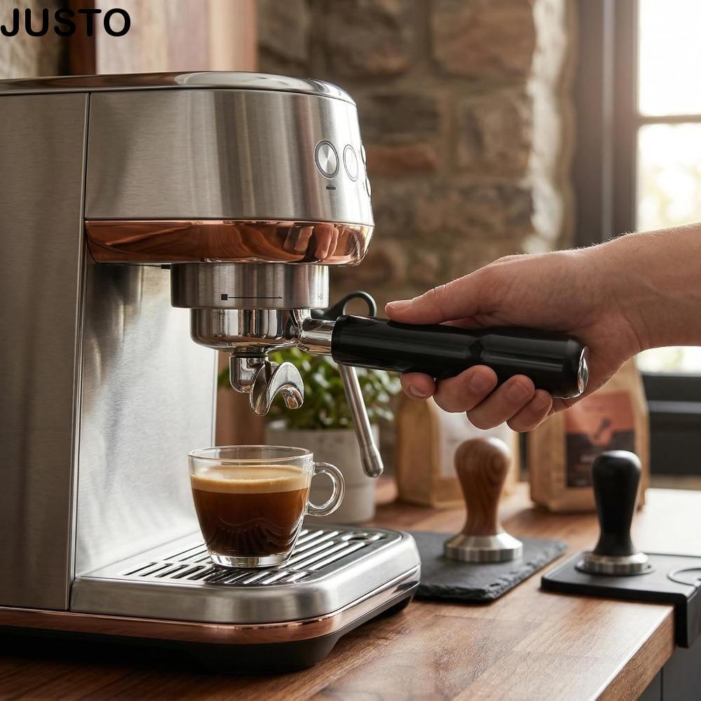 JUSTO Coffee Portafilter Handle, 13.5 x 3.5 ซม. วัสดุ ABS Portafilter Handle, Broken Round Base 122g