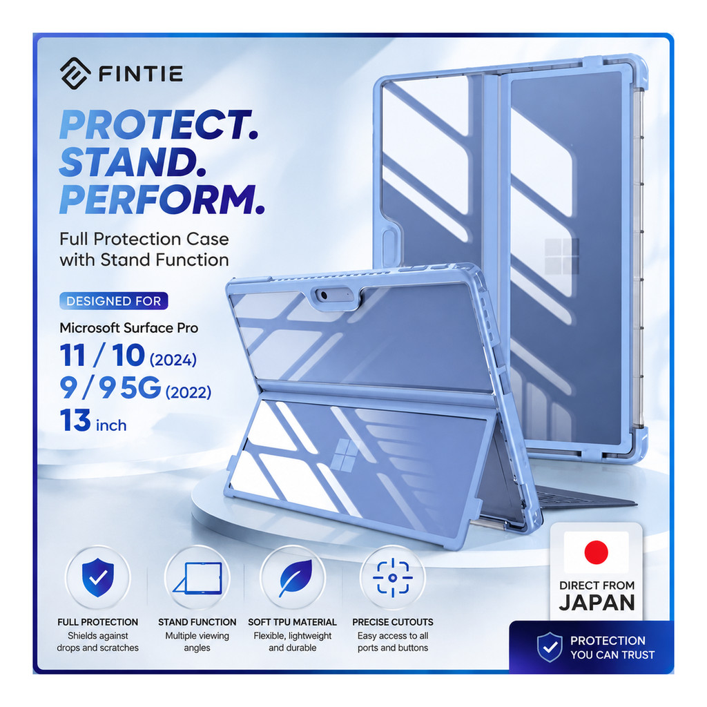 Electronics Accessory Fintie for Microsoft Surface Pro 11 /10 2024 / 9 / 9 5G 2022 13 inch case type cover soft TPU full protection type with stand protection Direct from Japan