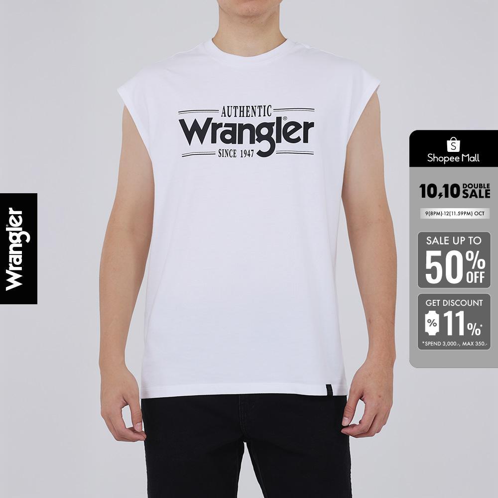 WRANGLER เสื้อยืดแขนกุดผู้ชาย รุ่น WR S526MTSLF05 สีขาว