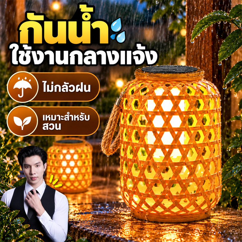 โคมไฟระย้า พลังงานแสงอาทิตย์ สําหรับตกแต่งสวน กลางแจ้ง 800MAH LED กันน้ํา สินค้าแนะนำ