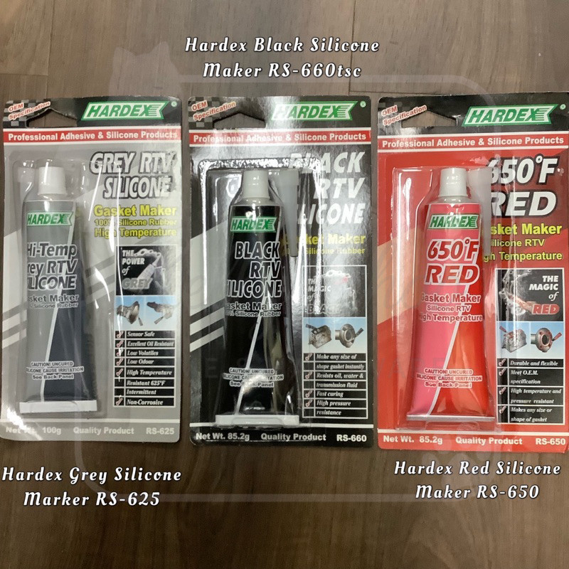 Hardex Grey Silicone Marker RS-625 / Hardex Red Silicone Maker RS-650 / Hardex Black Silicone Maker 