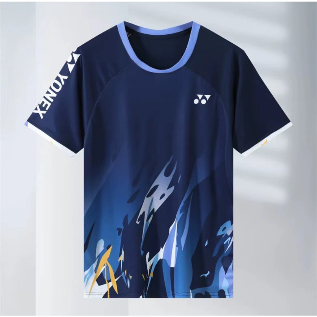 เสื้อยืดแห้งเร็วโยเน็กซ์ สำหรับผู้ชายและผู้หญิง ใช้ในการแข่งขันและฝึกฝน