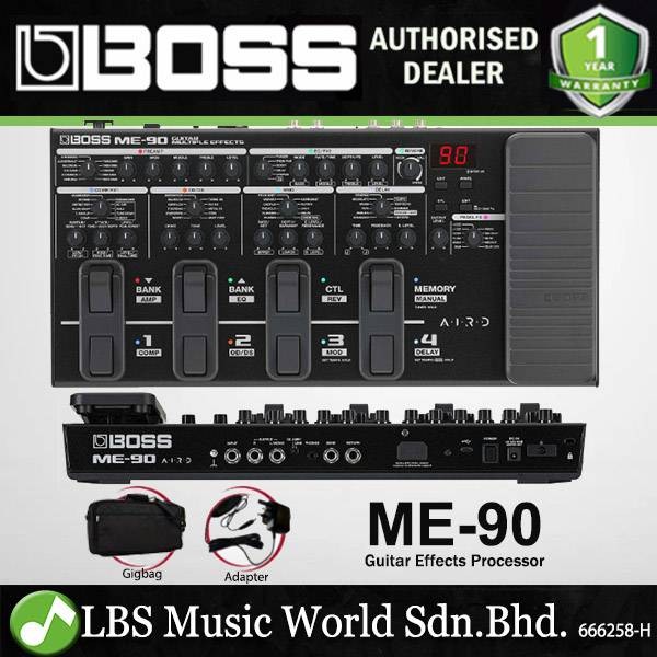 Boss ME-90 Guitar Multi Effect Pedal พร้อมอะแดปเตอร์และ Gigbag (ME90 ME 90)