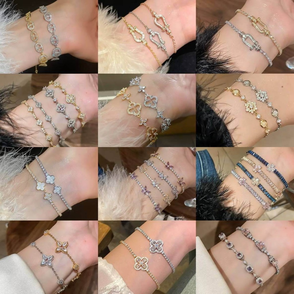 สร้อยข้อมือดอกไม้เรขาคณิต Super Flash สไตล์หรูหรา เพิ่มความโดดเด่นในทุกโอกาส 921SL