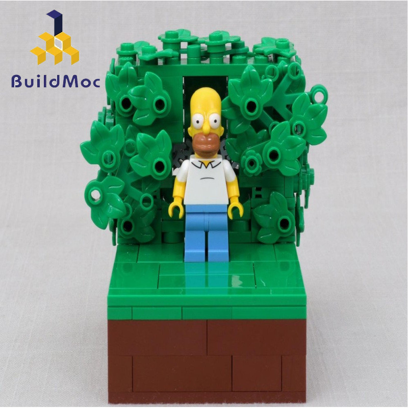 Homer Backing Into the Bushes Simpson รุ่น Building Blocks ประกอบของเล่น 227PCS อิฐของขวัญ MOC-22253