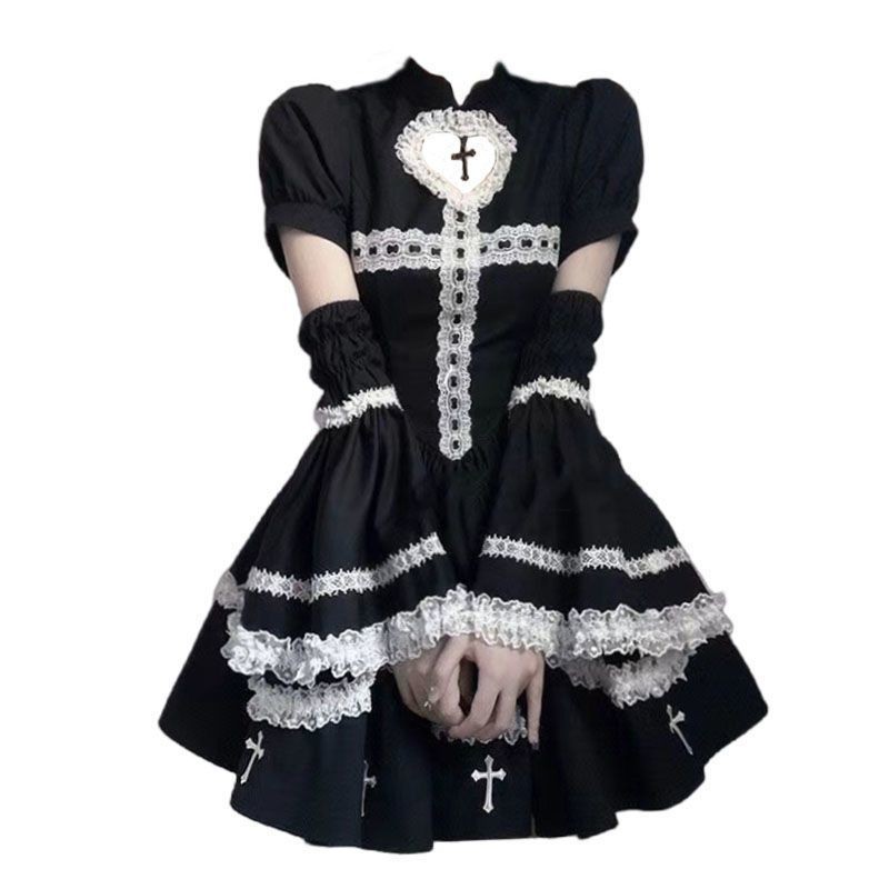 Lolita Fluffy Little Black Dress Halloween D20250922
