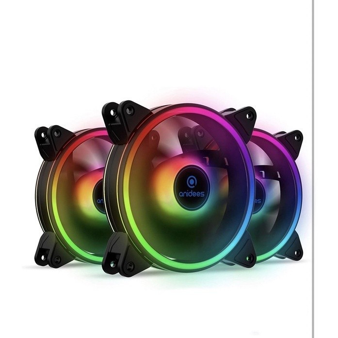 SG shop anidees AI Tesseract Duo 120mm RGB PWM Fan x3 เข้ากันได้กับ ASUS Aura SYNC/MSI Mystic/GIGABY