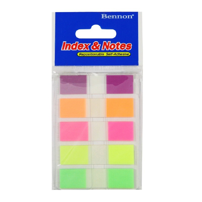 BENNON แผ่นฟิล์มดัชนี อินเด็กซ์โน๊ต ชนิดกาวในตัว รุ่น 06700 Pop-Up Flags คละสี 5 สี (100 แผ่น)