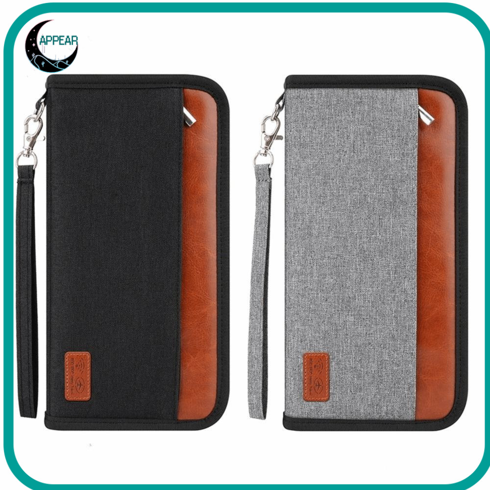 APPEAR ผู้ถือหนังสือเดินทาง RFID Blocker ผู้ชายผู้หญิงครอบครัว ID Card Holder